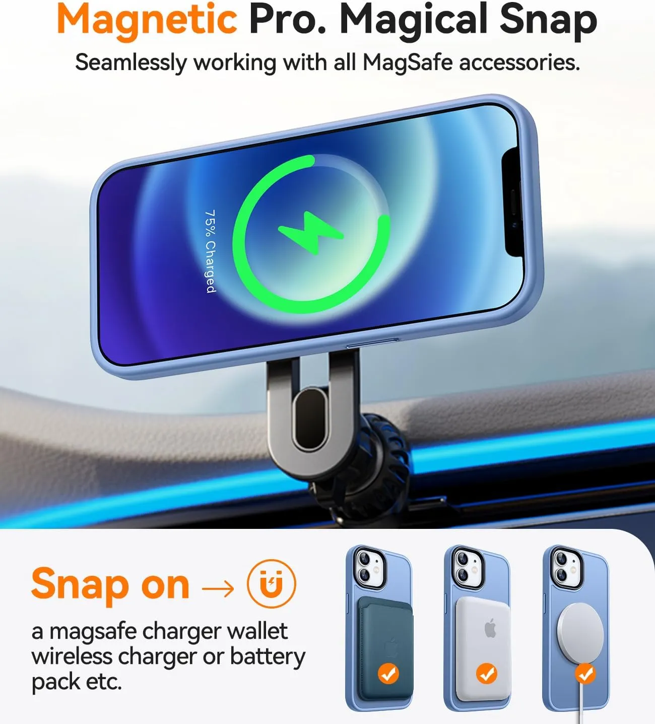 CANSHN Magnetic Compatible with iPhone 12 Case/iPhone 12 Pro Case [Compatible with Magsafe] [Translucent Matte] Slim Thin Shockproof Protective Bumper Cover Phone Case 6.1 Inch - Sky Blue