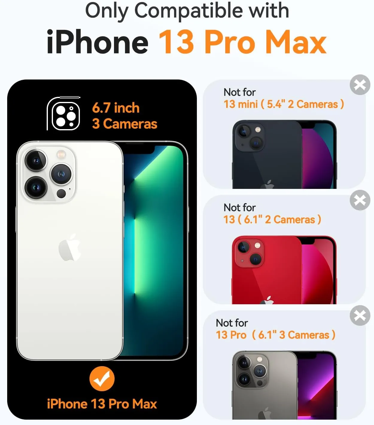 CANSHN Magnetic Compatible with iPhone 13 Pro Max Case, Upgraded [Full Camera Protection] [Compatible with Magsafe] Non-Yellowing Shockproof Protective Bumper Phone Case 6.7 inch - Clear
