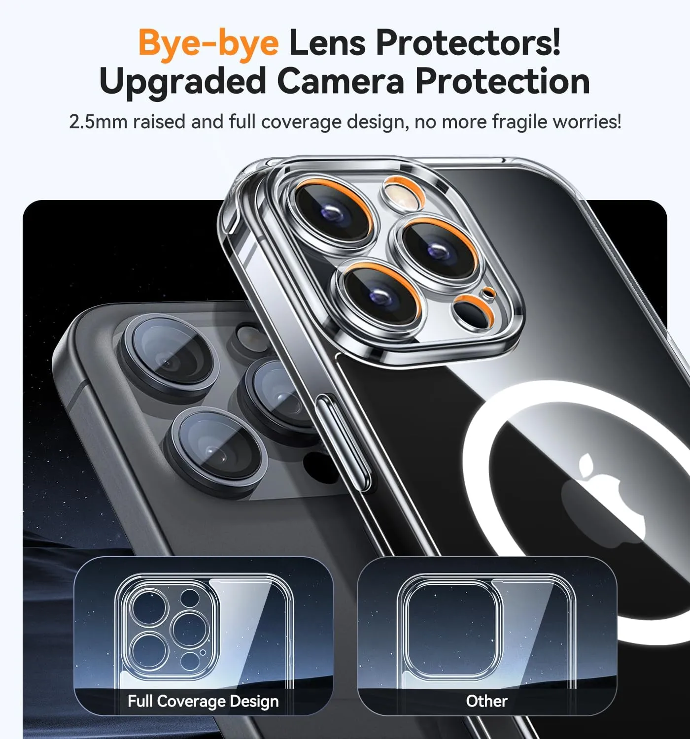 CANSHN Magnetic Compatible with iPhone 13 Pro Max Case, Upgraded [Full Camera Protection] [Compatible with Magsafe] Non-Yellowing Shockproof Protective Bumper Phone Case 6.7 inch - Clear