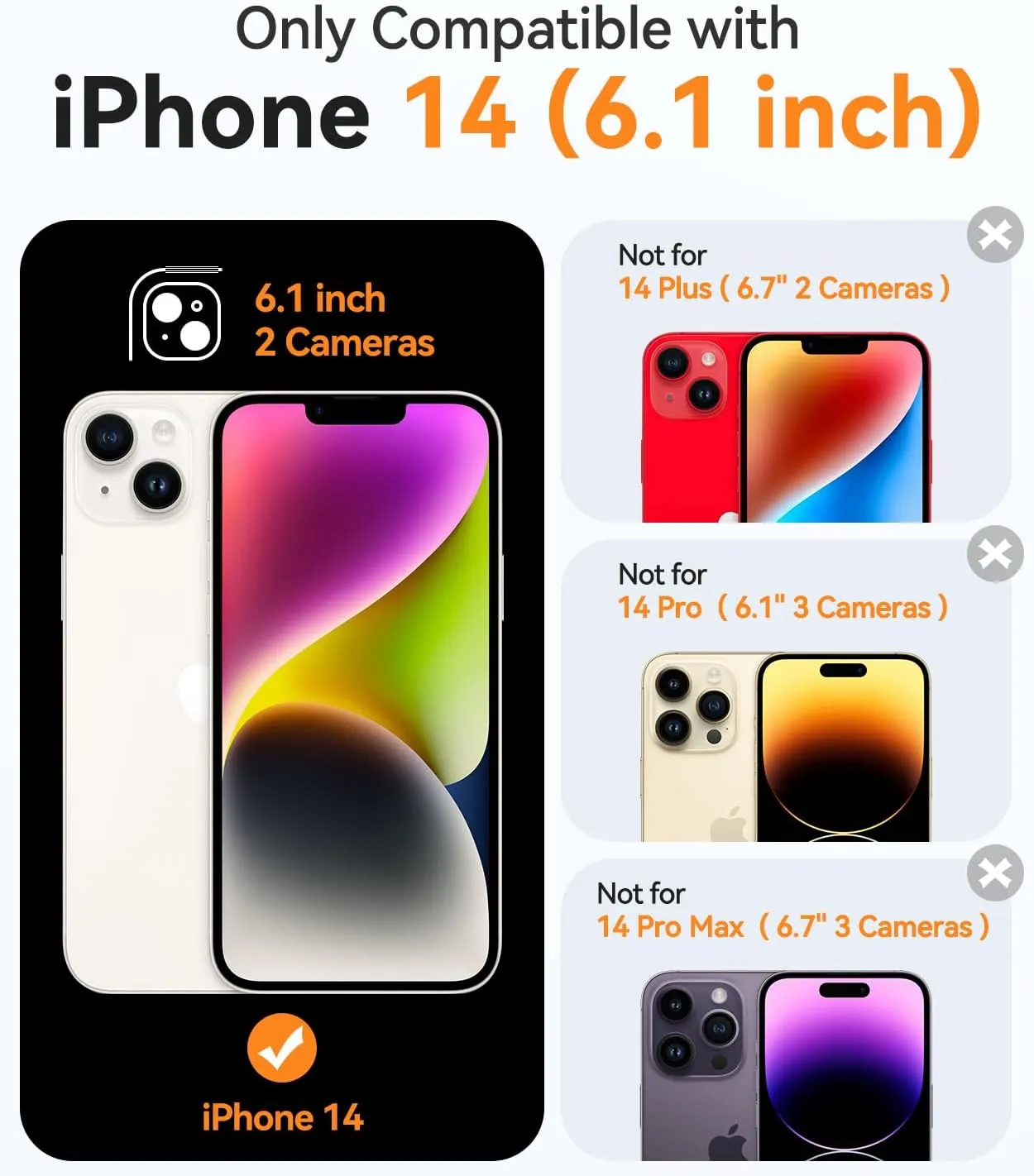 CANSHN Magnetic for iPhone 14 Case Clear, Upgraded [Full Camera Protection] [Compatible with Magsafe] Non-Yellowing Protective Shockproof Bumper Phone Case 6.1 inch - Clear