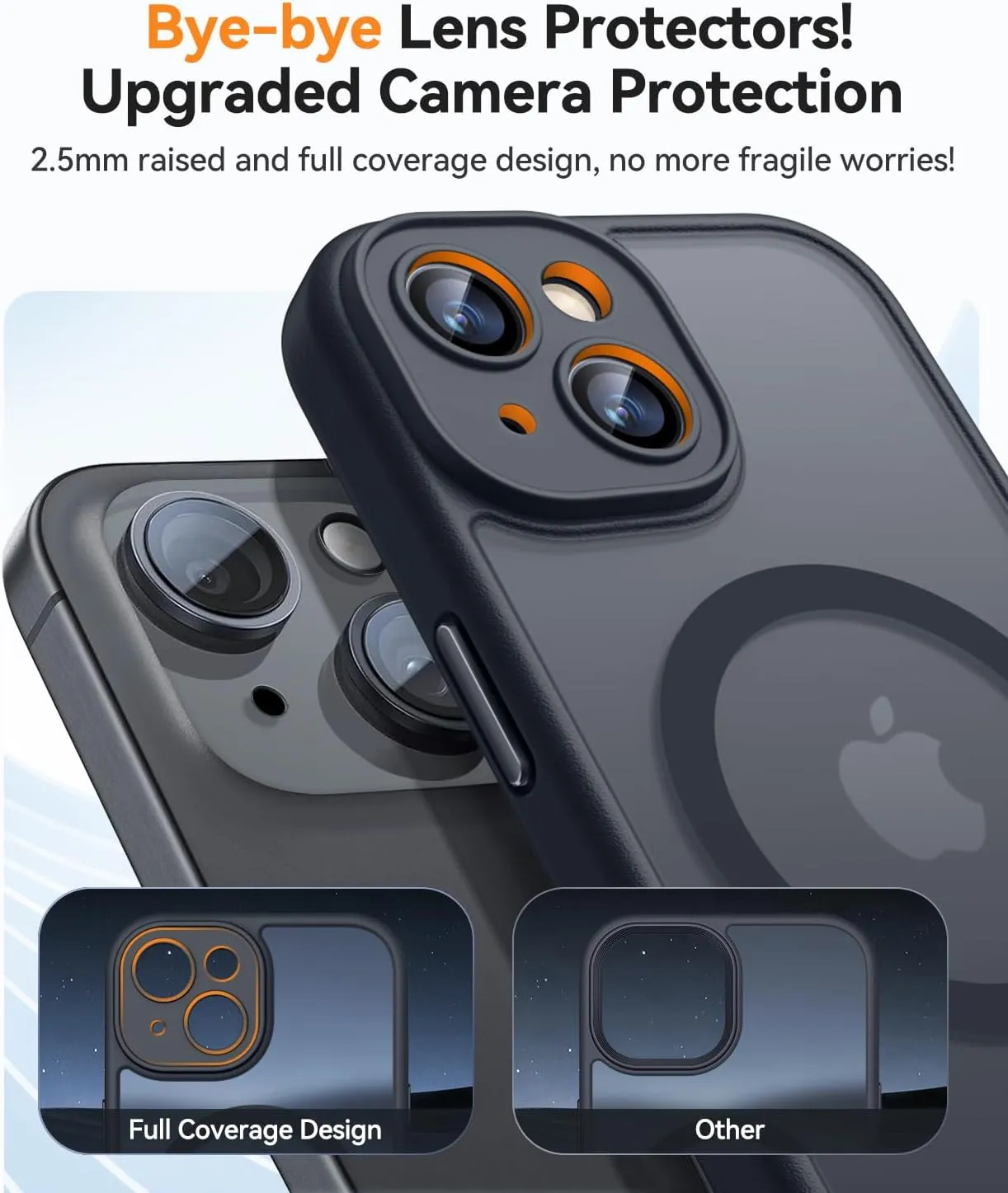 CANSHN Magnetic for iPhone 14 Case, Upgraded [Full Camera Protection] [Compatible with Magsafe] [Translucent Matte] Shockproof Protective Phone Case for iPhone 14 6.1" - Black