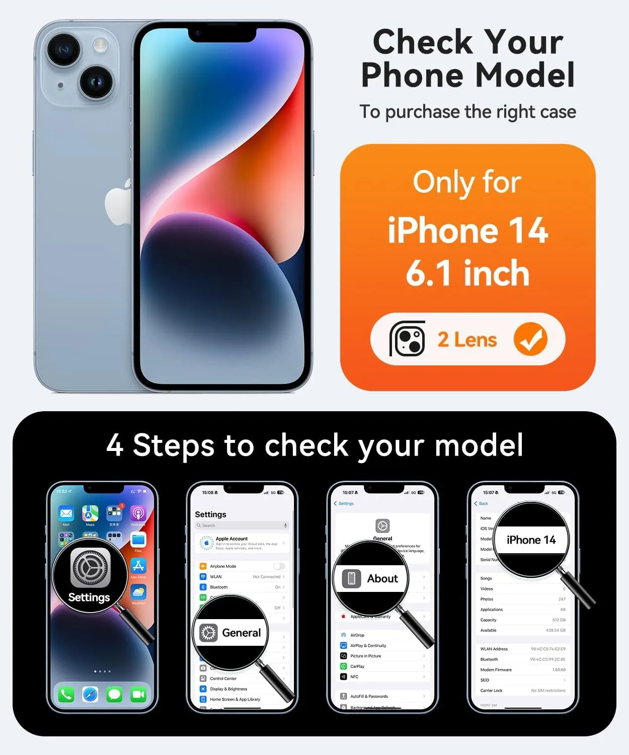 CANSHN Magnetic for iPhone 14 Case, Upgraded [Full Camera Protection] [Compatible with Magsafe] [Translucent Matte] Shockproof Protective Phone Case for iPhone 14 6.1" - Deep Purple
