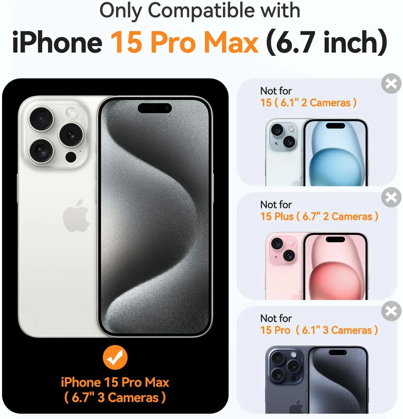 CANSHN Magnetic for iPhone 15 Pro Max Case Clear, Upgraded [Full Camera Protection] [Compatible with Magsafe] Non-Yellowing Protective Shockproof Bumper Phone Case 6.7 inch - Clear