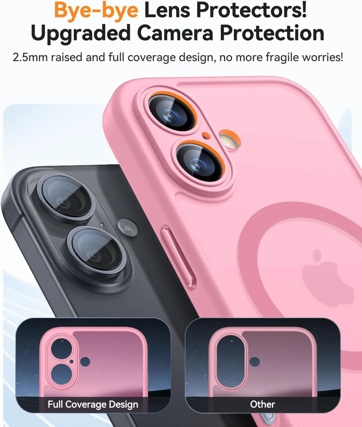CANSHN Magnetic for iPhone 16 Case, Upgraded [Full Camera Protection] [Compatible with Magsafe] [Translucent Matte] Shockproof Protective Phone Case for iPhone 16 - Pink