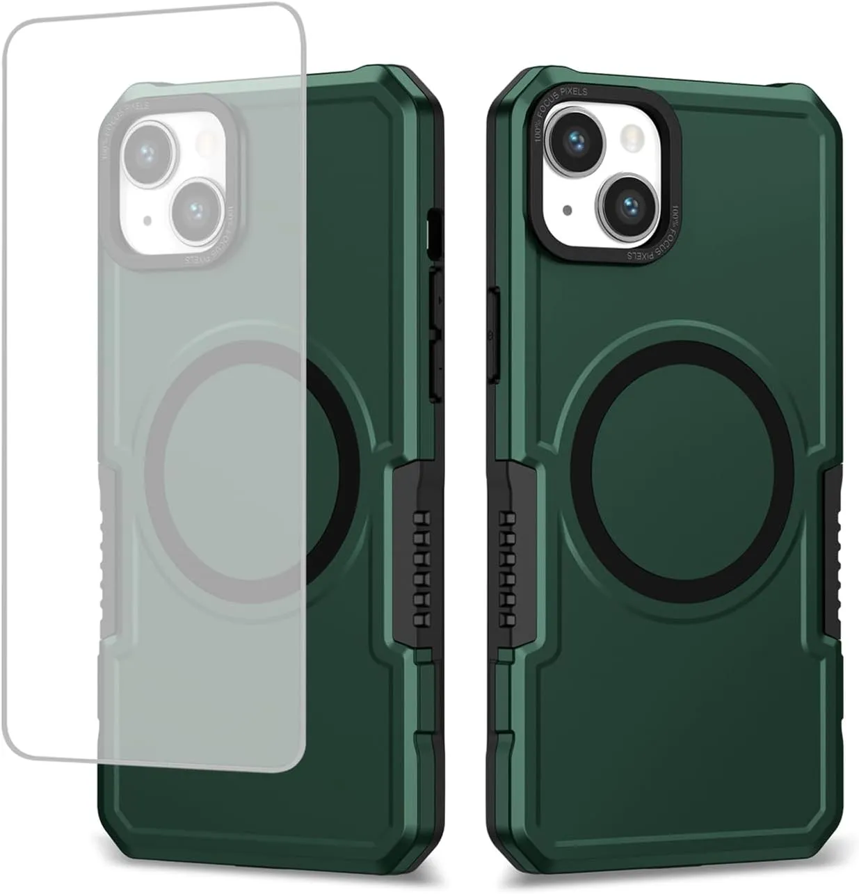 Case for iPhone 11 Case with Tempered Glass Screen Protector, [Compatible with MagSafe] Military-Grade Shockproof Protective Phone Cover for iPhone 11 Green