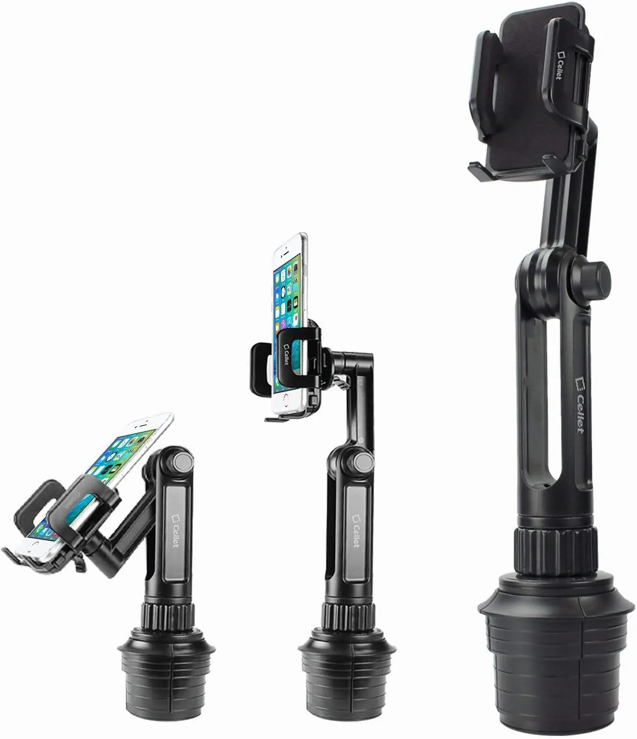 Cellet Car Cup Holder Phone Mount, Phone Holder Mount Cradle Universal Adjustable Compatible for All Smartphones Apple iPhone, Samsung Galaxy Note, LG, Moto Google Pixel (Long Neck)