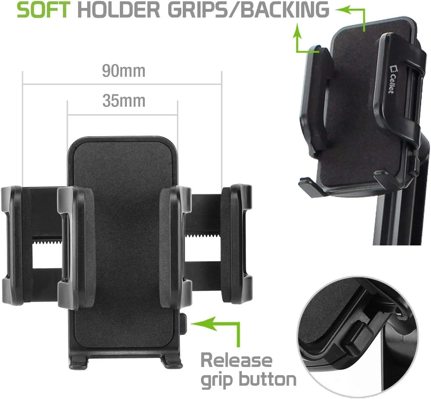 Cellet Car Cup Holder Phone Mount, Phone Holder Mount Cradle Universal Adjustable Compatible for All Smartphones Apple iPhone, Samsung Galaxy Note, LG, Moto Google Pixel (Long Neck)