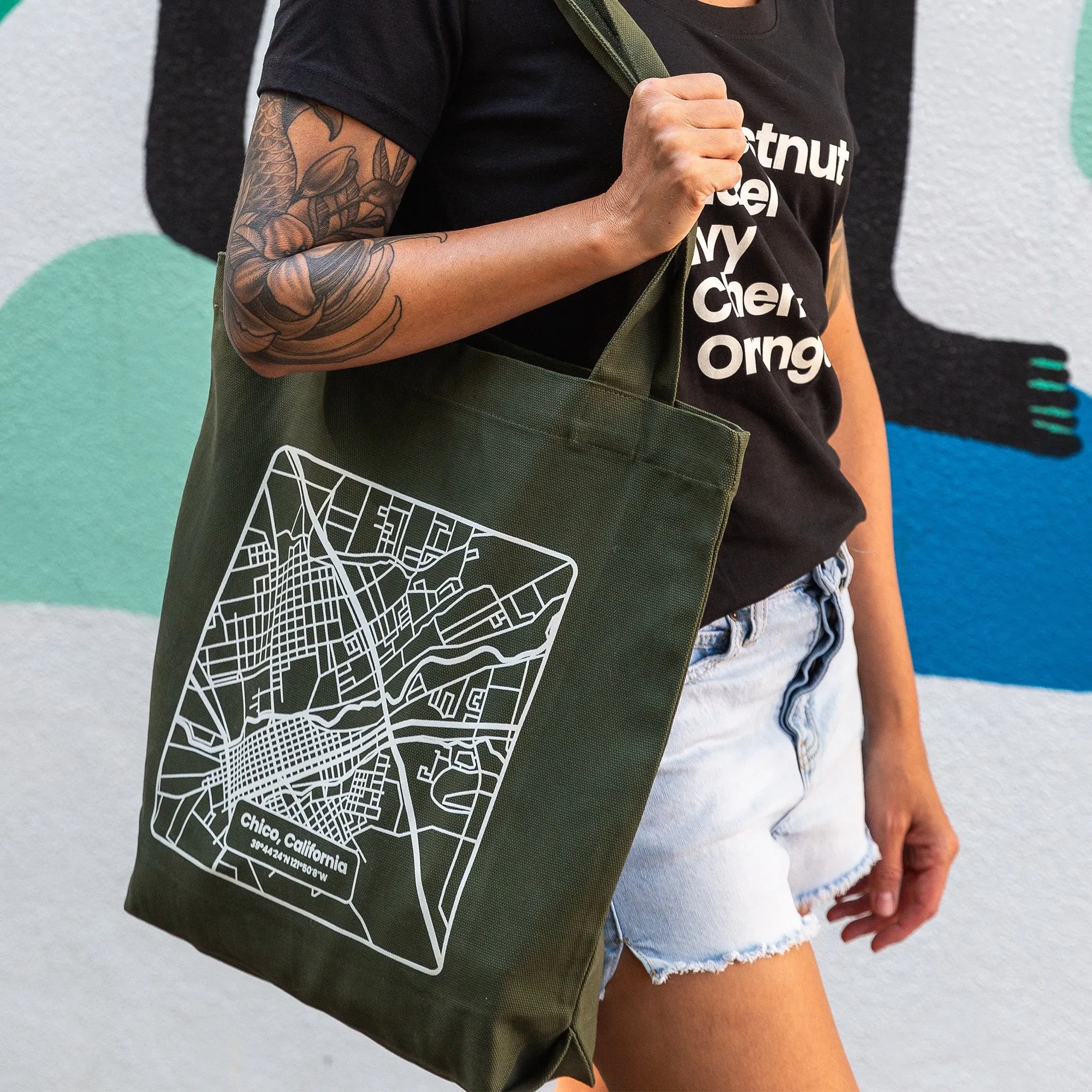 Chico Streets Map Carrie Tote Bag