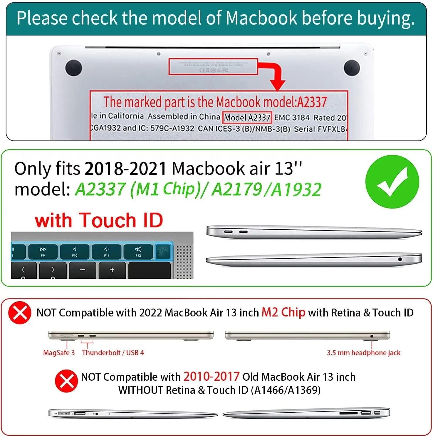 CISSOOK for MacBook Air 13 Inch Case 2021 2020 2019 2018 Release A2337 M1/ A1932 /A2179 with Retina Display Touch ID, Hard Shell Case  Keyboard Cover for MacBook Air 13, Luxury Floral Spring Blossom