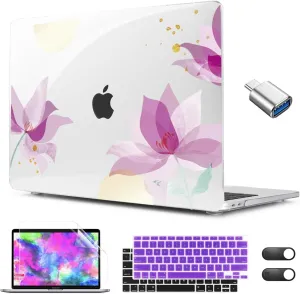 CISSOOK for MacBook Air 13 Inch Case 2021 2020 2019 2018 Release A2337 M1/ A1932 /A2179 with Retina Display Touch ID, Hard Shell Case  Keyboard Cover for MacBook Air 13, Luxury Floral Spring Blossom