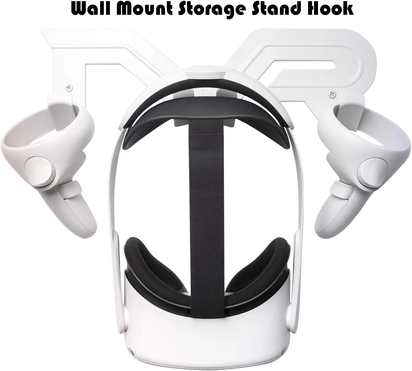 CNBEYOUNG VR Headset Wall Mount Storage Stand Hook Compatible with Quest 3S 3 Quest 2 Pro, Apple Vision Pro, Valve Index, PSVR 2, HTC Vive, Pico 4, Pimax VR MR XR Headsets and Controllers (White)