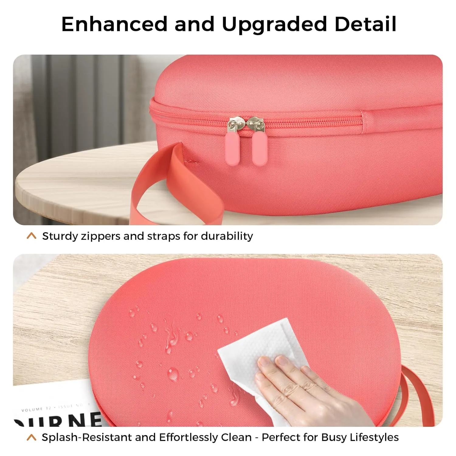 CoBak Hard Carrying Case for Meta Quest 3 - Compact design, Multiple Compartments for Elite Version VR Headset, Controllers and Accessories, Travel with Protection, Pink