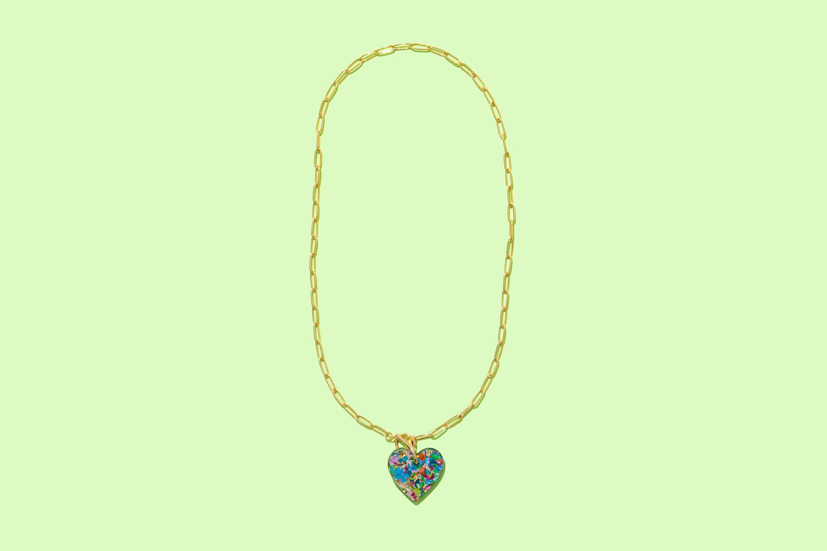 Colorful Confetti Heart Necklace