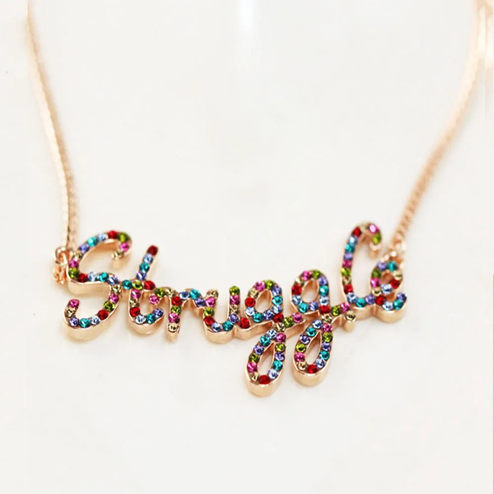 Colorful Name Necklace In Gemstone Birthday Gift For Mom Necklace