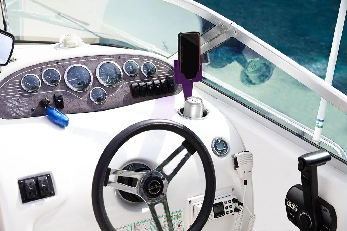 Cup Holder Phone Holders for Your Car Cupholder - Made in USA - Cup Holder Phone Mount for Car, Universal Compatible with All Smartphones, iPhone, Samsung, Google, Android Cellphone Stand Royal Purple