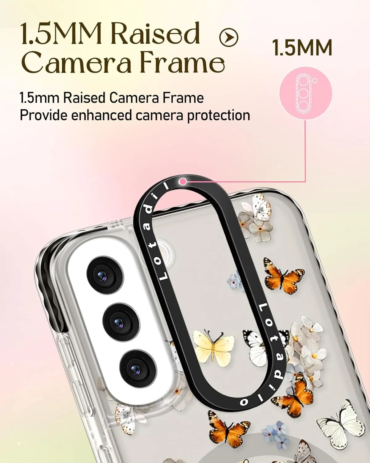 Cute Case for Samsung Galaxy S21 for Women Girls - Funny Design Compatible with Magsafe Magnetic Ring Holder Kickstand Art Butterfly Flower Fashion Pattern TPU Phone Covers
