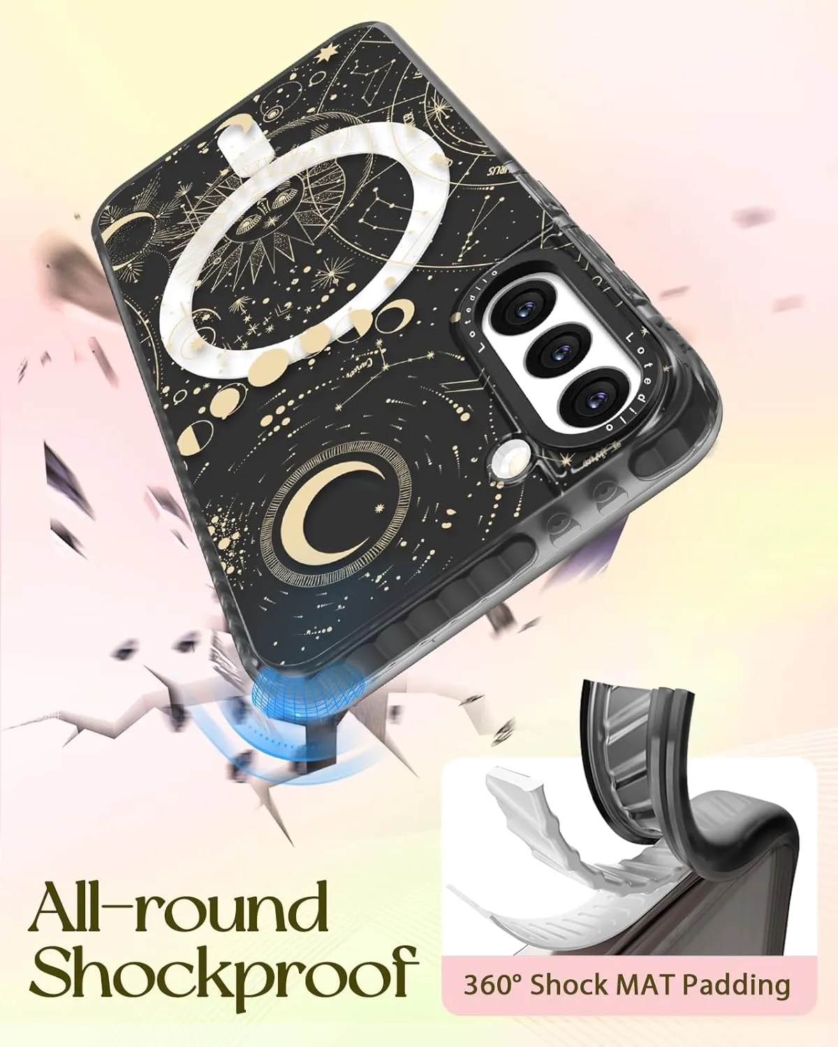 Cute Case for Samsung Galaxy S21 for Women Girls - Funny Design Compatible with Magsafe Magnetic Ring Holder Kickstand Art Constellation Fashion Pattern TPU Phone Covers