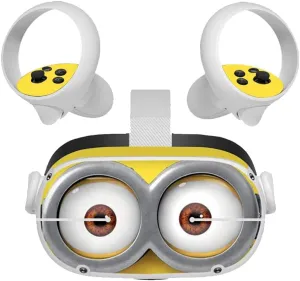 Cute Stickers Skin for Oculus Quest 2,VR Headsets and Controllers Sticker Protective Decal Accessories(Yellow)