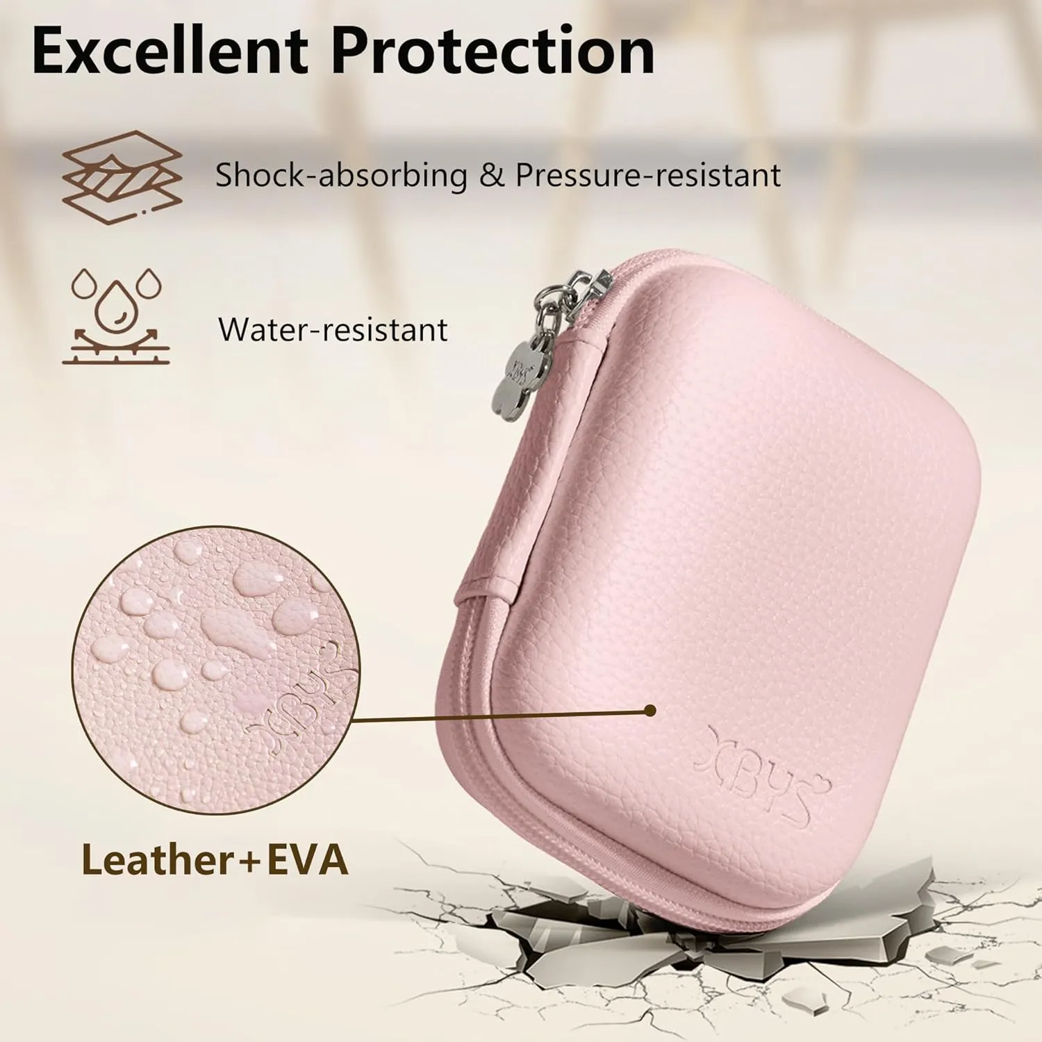 Digital Camera Case for CAMKORY, KODAK PIXPRO FZ45/FZ55, Canon IXUS 285 HS, Lecran, Small Travel Compact Camera Pouch with Mesh Pocket for Accessories SD Card (Pink)