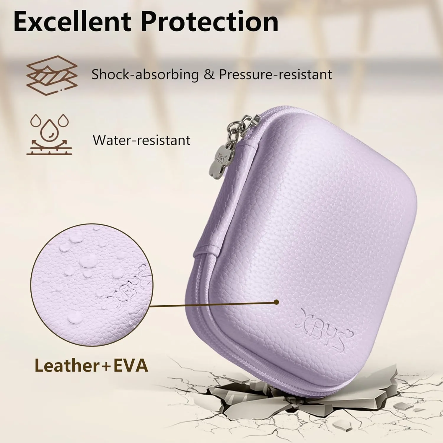 Digital Camera Case for CAMKORY, KODAK PIXPRO FZ45/FZ55, Canon IXUS 285 HS, Lecran, Small Travel Compact Camera Pouch with Mesh Pocket for Accessories SD Card (Purple)