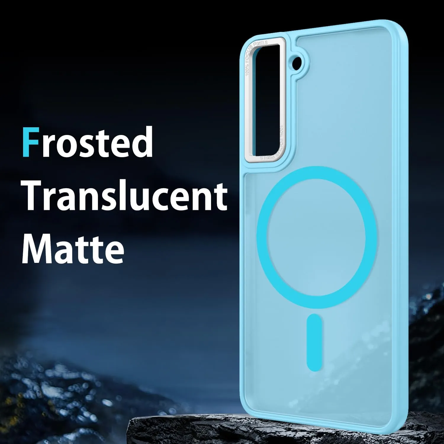 DUEDUE for Samsung Galaxy S21 Case Magnetic[Compatible with Magsafe], Translucent Matte Back Anti-Scratch Full Body Protective Cover Shockproof Phone Case for Galaxy S21 6.2", Light Blue