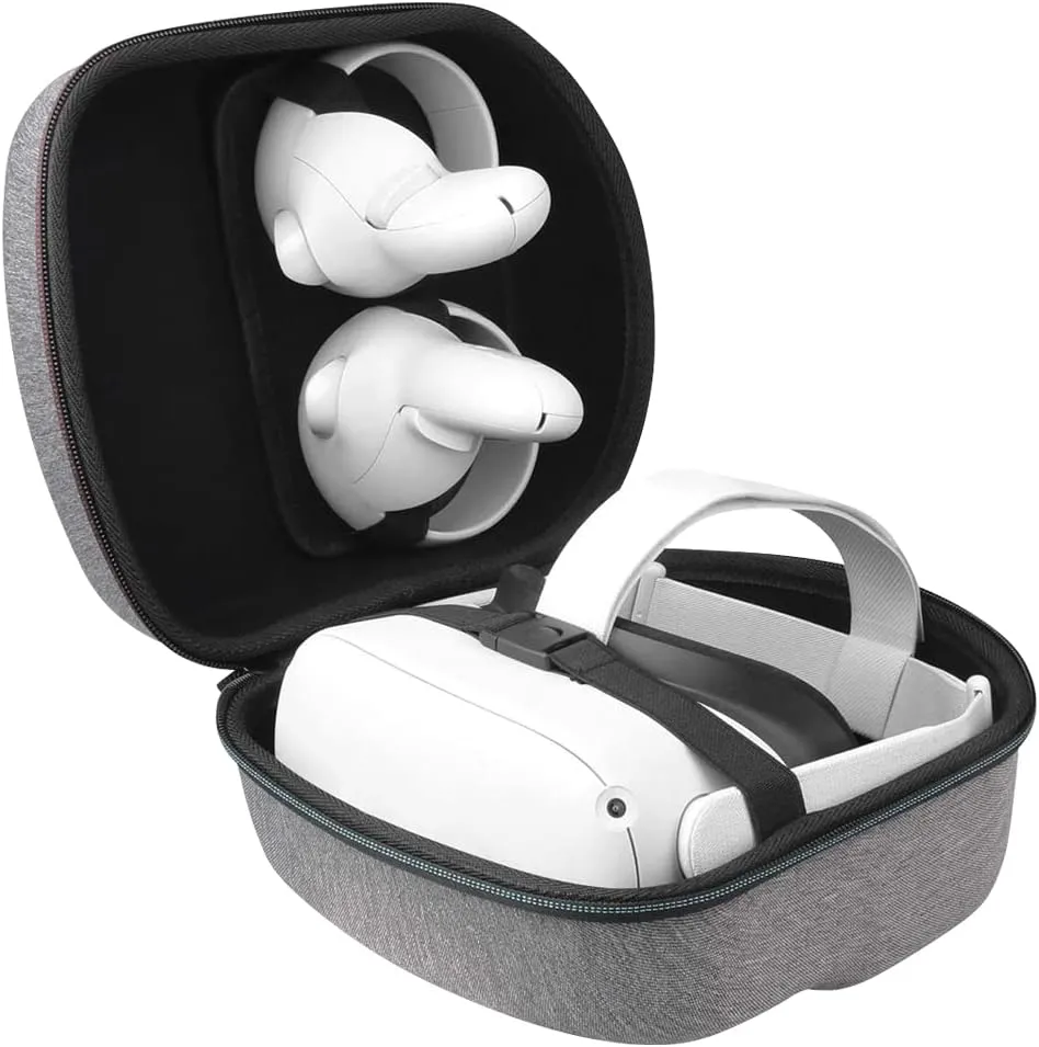 Durable Travel and Home Storage/Carry Case for Oculus 2 VR Gaming Headset and Touch Controllers Accessories, Compatible with Basic/Elite Versions