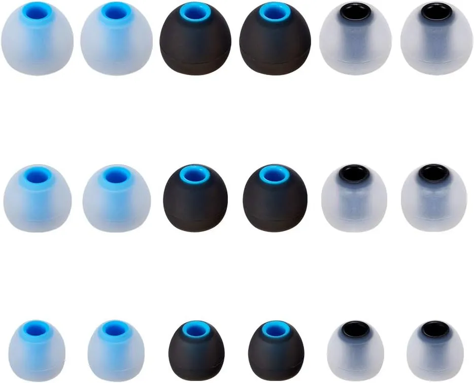 Earbud Tips Soft Silicone Earbuds Replacement Tips Fit for in-Ear Headphones(Inner Hole from 3.8mm - 4.2mm Earphones) 9 Pairs S/M/L