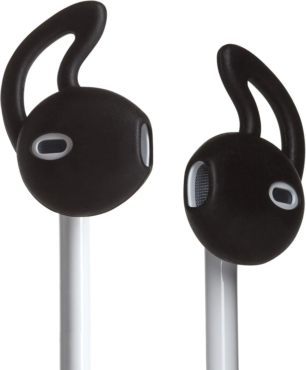 Earpods Ear Gel, Ear Tips for iPhone, Ear Buds Tips Bumper, ALXCD 4 Pair Black Anti-Slip Soft Silicone Replacement Earbud Tips for Earphone of iPhone SE 6s iPhone 6s Plus 5s [Sport] (Black 4 Pair)