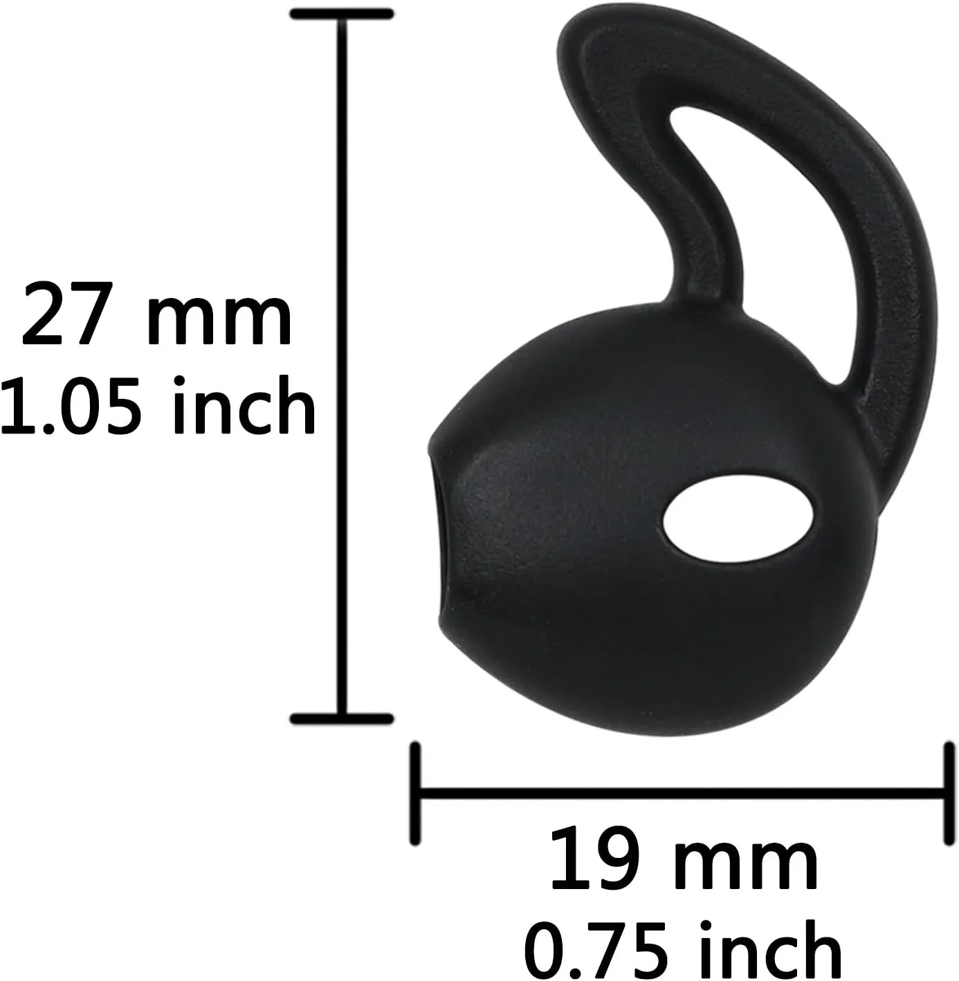 Earpods Ear Gel, Ear Tips for iPhone, Ear Buds Tips Bumper, ALXCD 4 Pair Black Anti-Slip Soft Silicone Replacement Earbud Tips for Earphone of iPhone SE 6s iPhone 6s Plus 5s [Sport] (Black 4 Pair)