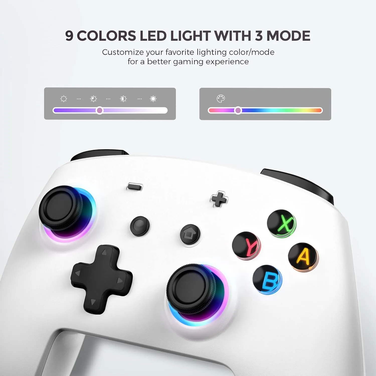 ECHTPower Switch Pro Controller, Wireless Switch Controllers with LED Light/Macro Buttons, Switch Turbo Controller with Dual Vibration/6 Axis Gyro, Pro Controllers for Switch/Lite/OLED