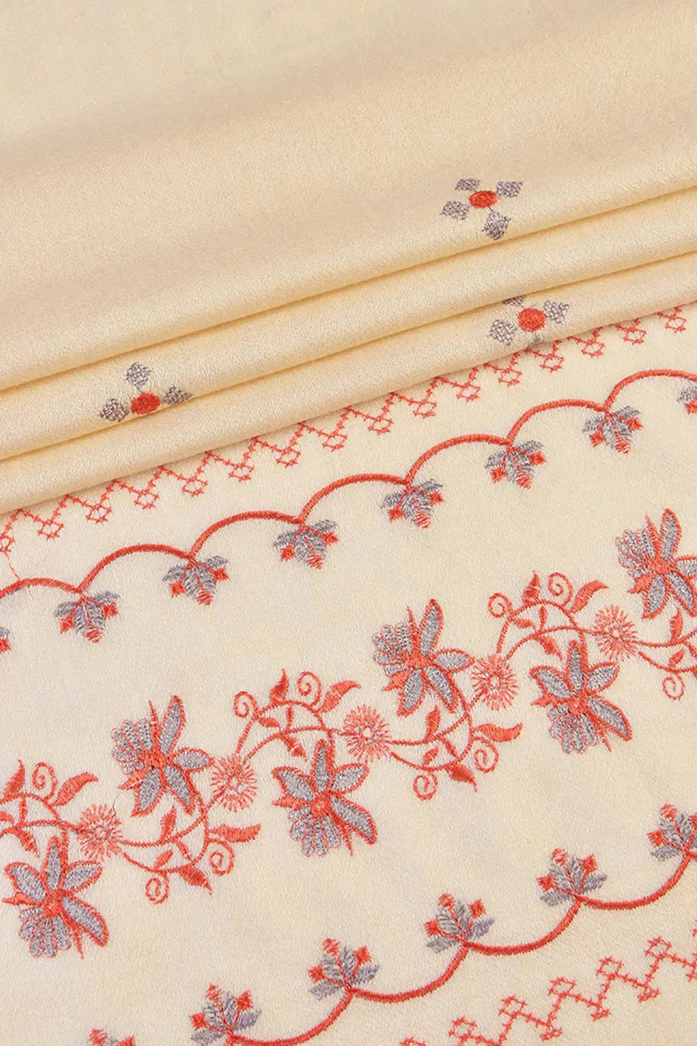 Embroidered Shawl-1 Off White
