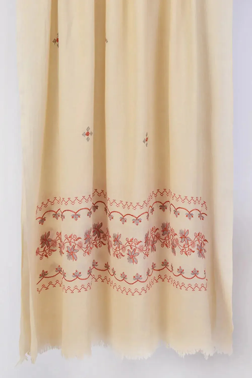 Embroidered Shawl-1 Off White