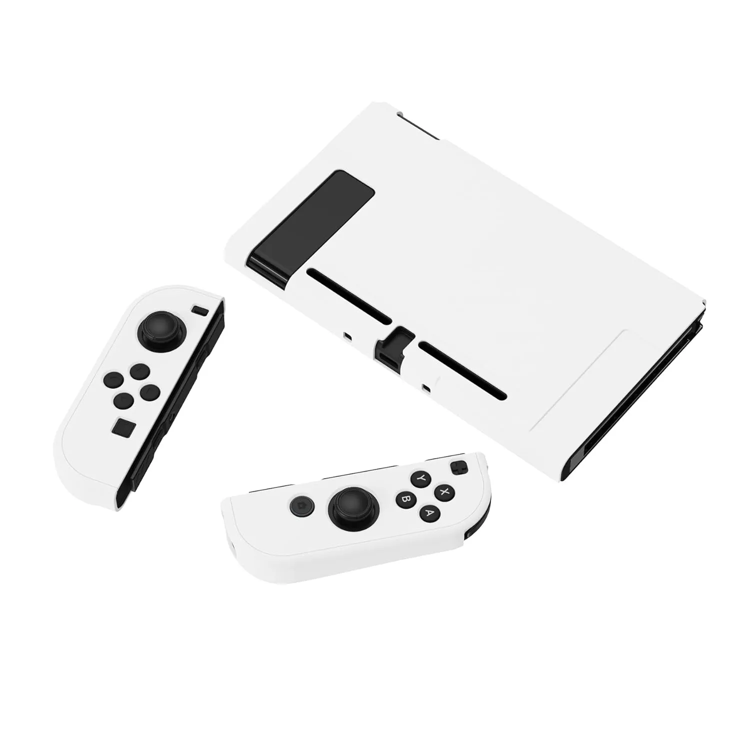 eXtremeRate PlayVital Back Cover for Nintendo Switch Console, NS Joycon Handheld Controller Separable Protector Hard Shell, Customized Dockable Protective Case for Nintendo Switch - White
