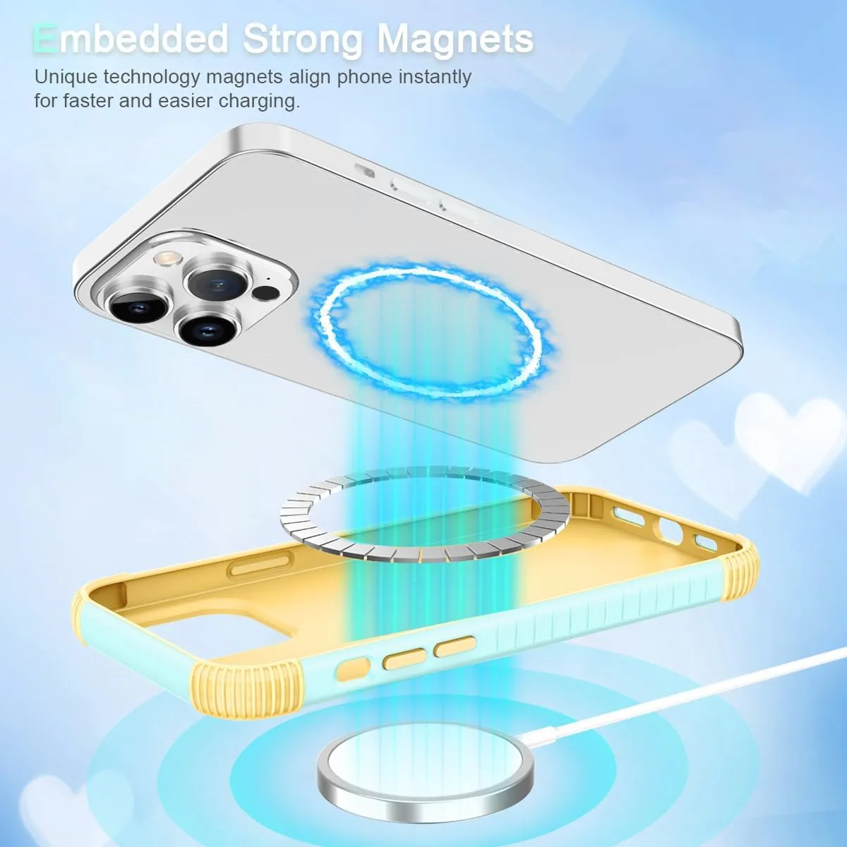 Fingic Magnetic Case for iPhone 14 Pro Max Case with MagSafe Wireless Charging Heavy Duty 2 in 1 Slim Rugged Shockproof Hybrid Hard PC Bumper Protective Boys Cover for iPhone 14 Pro Max 5G, Mint Green