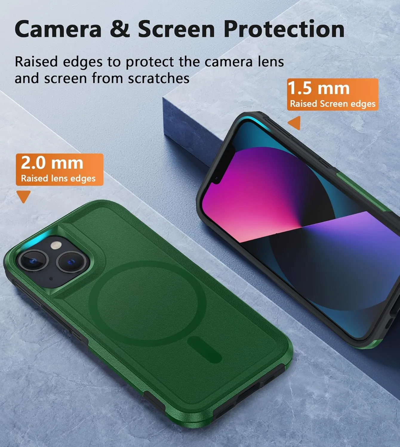 FNTCASE for iPhone 12 Mini Magnet Case: iPhone 13 Mini Magnetic Dual Layer Military Grade Drop Shockproof Protection Cell Phone Cover - Rugged Durable Heavy Duty Protective Bumper Tough (DarkGreen)