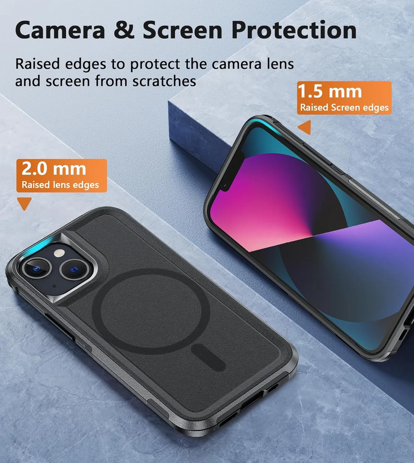FNTCASE for iPhone 13-Mini Magnet Case: iPhone 12 Mini Magnetic Dual Layer Military Grade Drop Shockproof Protection Cell Phone Cover - Rugged Durable Heavy Duty Protective Bumper Tough (Black)