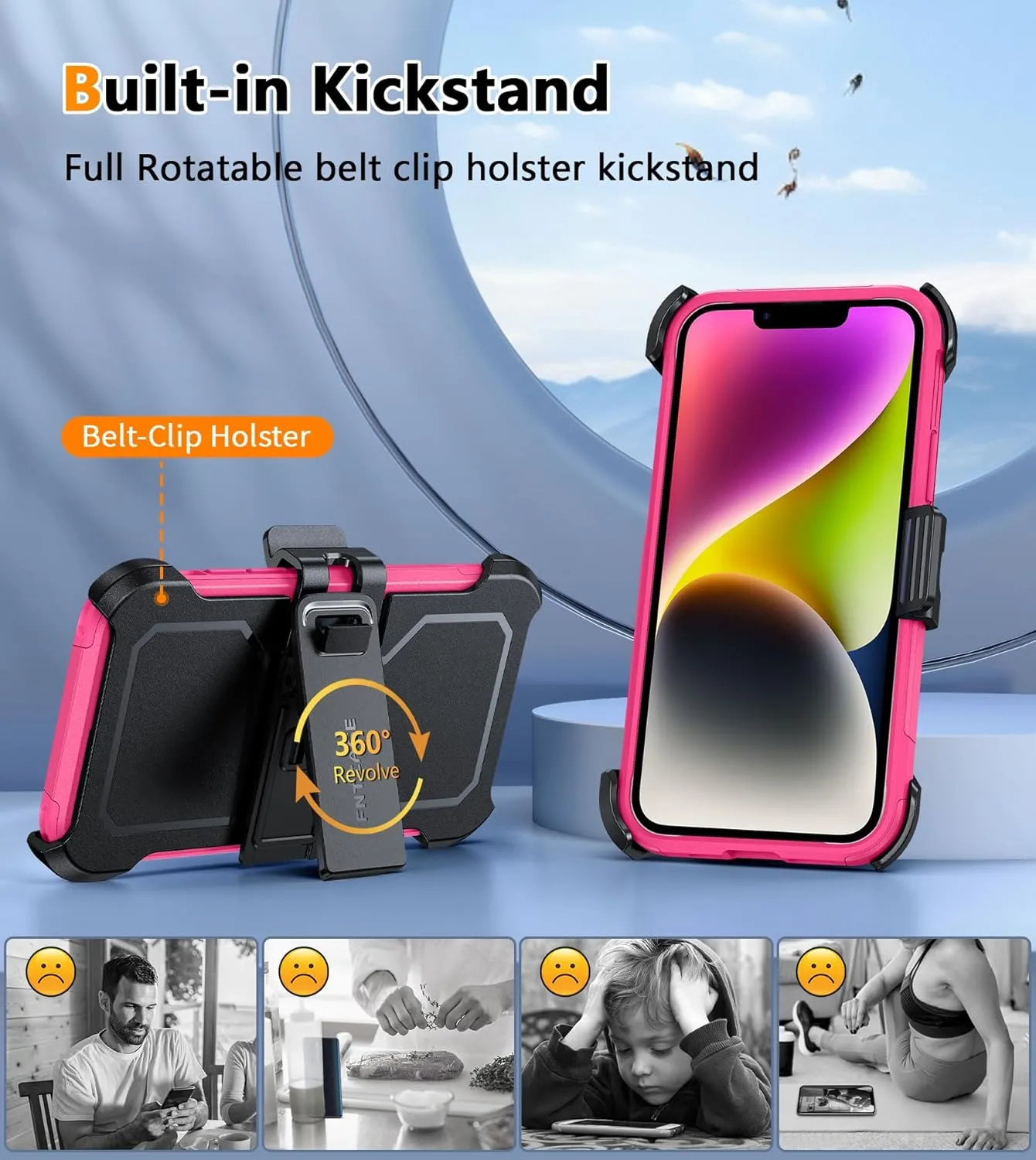 FNTCASE for iPhone 13/14 Phone Case: iPhone 16e Magnetic Translucent Matte Back Cover Metal Button Military Grade Protection Shockproof Shell Full Body Protective Slim Cell Phonecase
