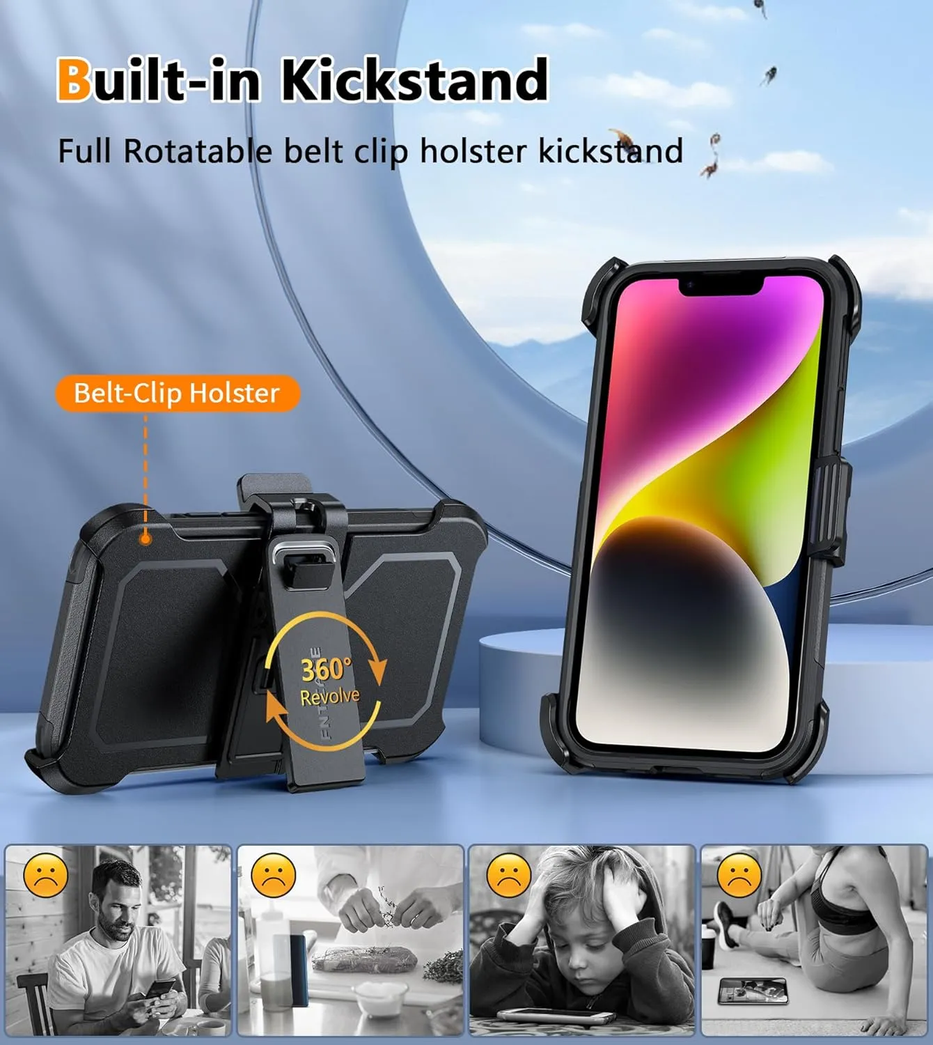FNTCASE for iPhone 13/14 Phone Case: iPhone 16e Magnetic Translucent Matte Back Cover Metal Button Military Grade Protection Shockproof Shell Full Body Protective Slim Cell Phonecase
