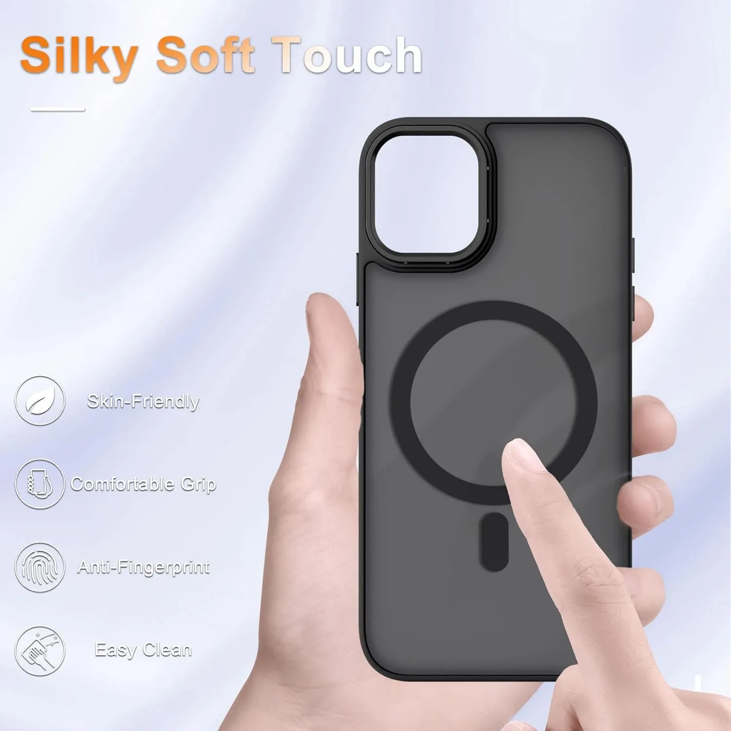 for iPhone 11 Case, Matte Magnetic Phone Case with 1 Screen Protector, Compatible with Magsafe, Translucent Frosted Slim Shockproof Protective Cover for iPhone 11 6.1 inch, Black