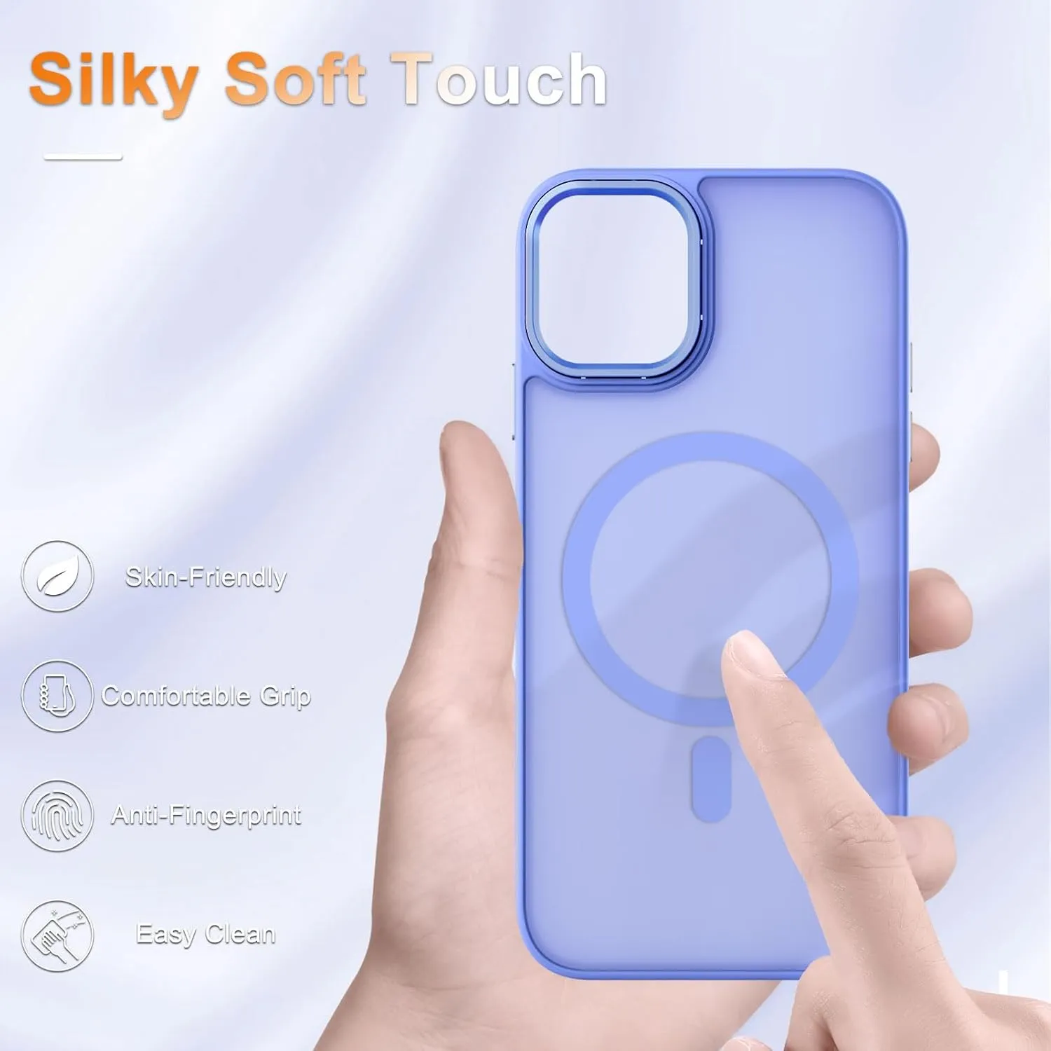 for iPhone 11 Case, Matte Magnetic Phone Case with 1 Screen Protector, Compatible with Magsafe, Translucent Frosted Slim Shockproof Protective Cover for iPhone 11 6.1 inch, Lavender Purple
