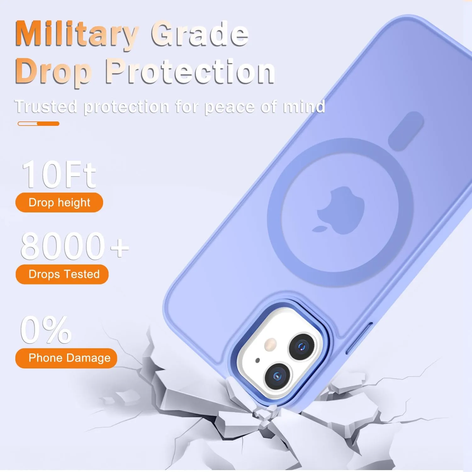 for iPhone 11 Case, Matte Magnetic Phone Case with 1 Screen Protector, Compatible with Magsafe, Translucent Frosted Slim Shockproof Protective Cover for iPhone 11 6.1 inch, Lavender Purple