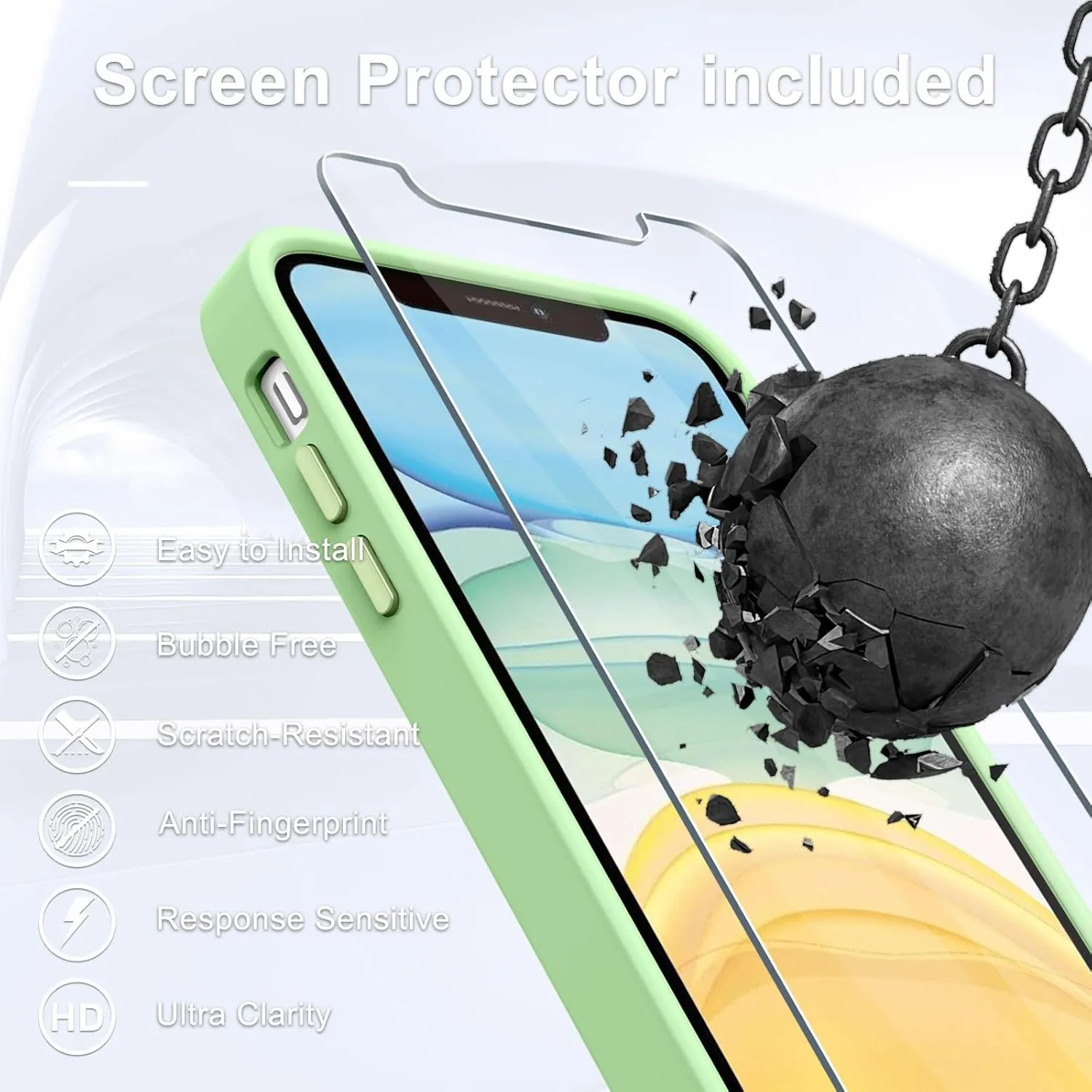 for iPhone 11 Case, Matte Magnetic Phone Case with 1 Screen Protector, Compatible with Magsafe, Translucent Frosted Slim Shockproof Protective Cover for iPhone 11 6.1 inch, Mint Green