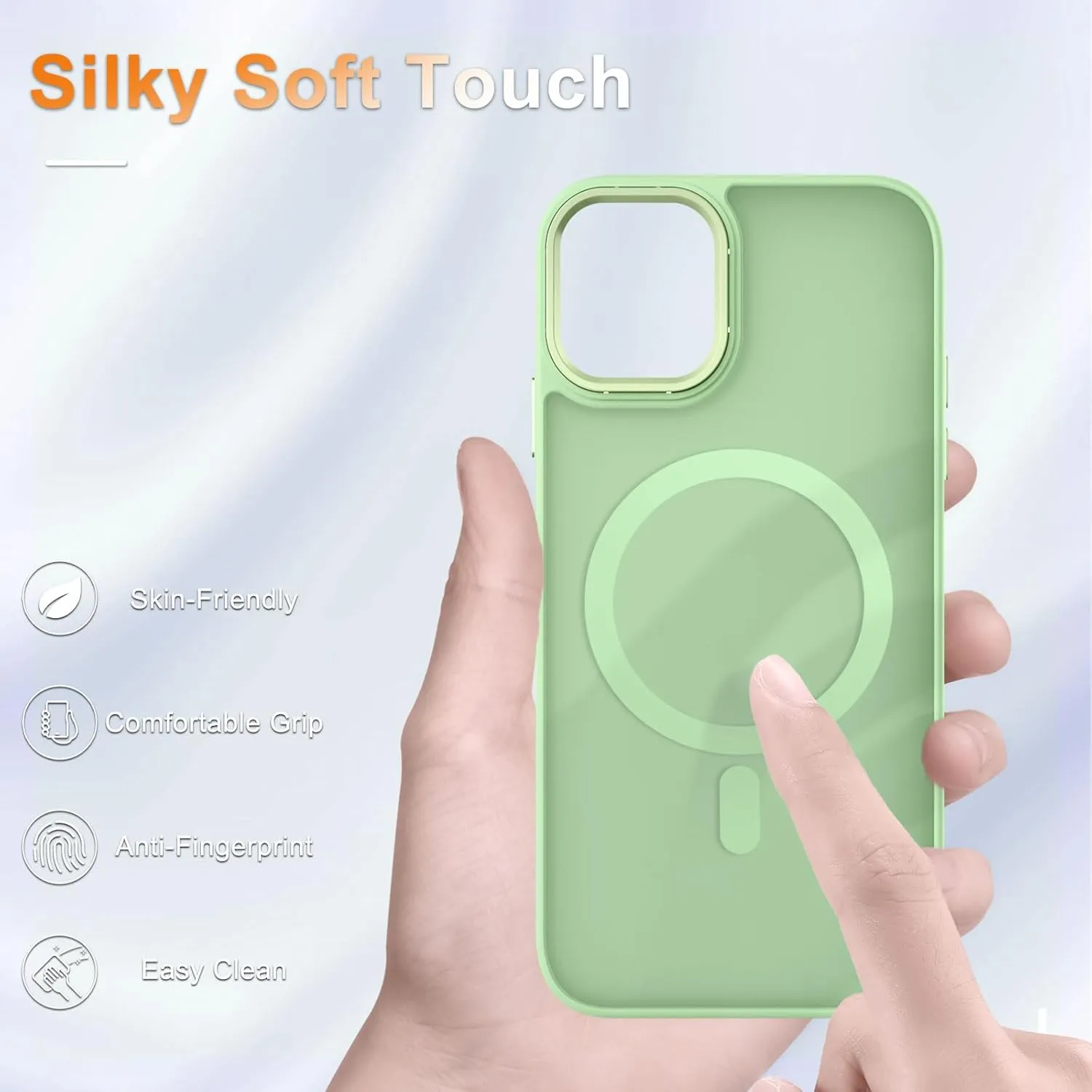 for iPhone 11 Case, Matte Magnetic Phone Case with 1 Screen Protector, Compatible with Magsafe, Translucent Frosted Slim Shockproof Protective Cover for iPhone 11 6.1 inch, Mint Green