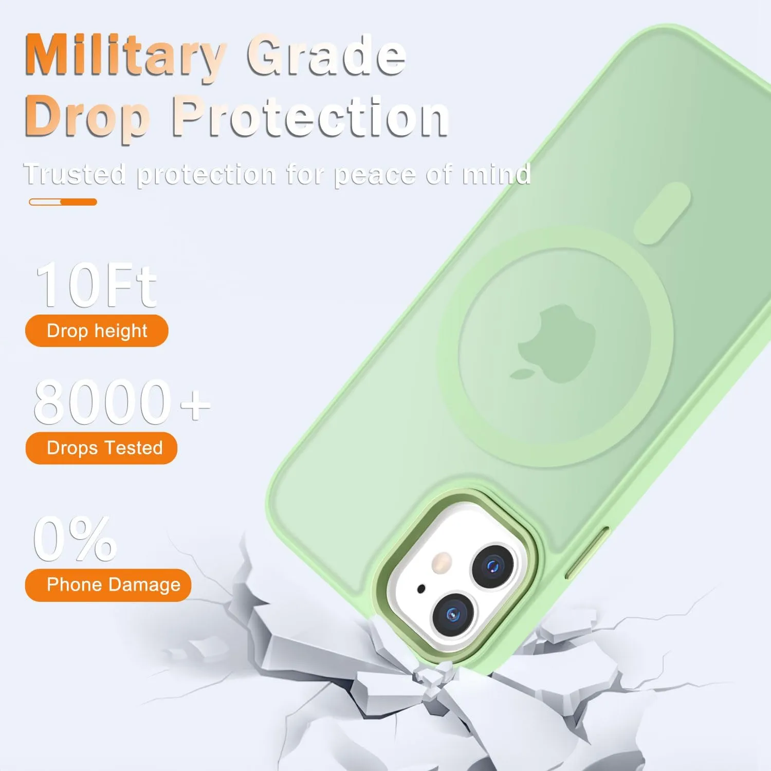 for iPhone 11 Case, Matte Magnetic Phone Case with 1 Screen Protector, Compatible with Magsafe, Translucent Frosted Slim Shockproof Protective Cover for iPhone 11 6.1 inch, Mint Green