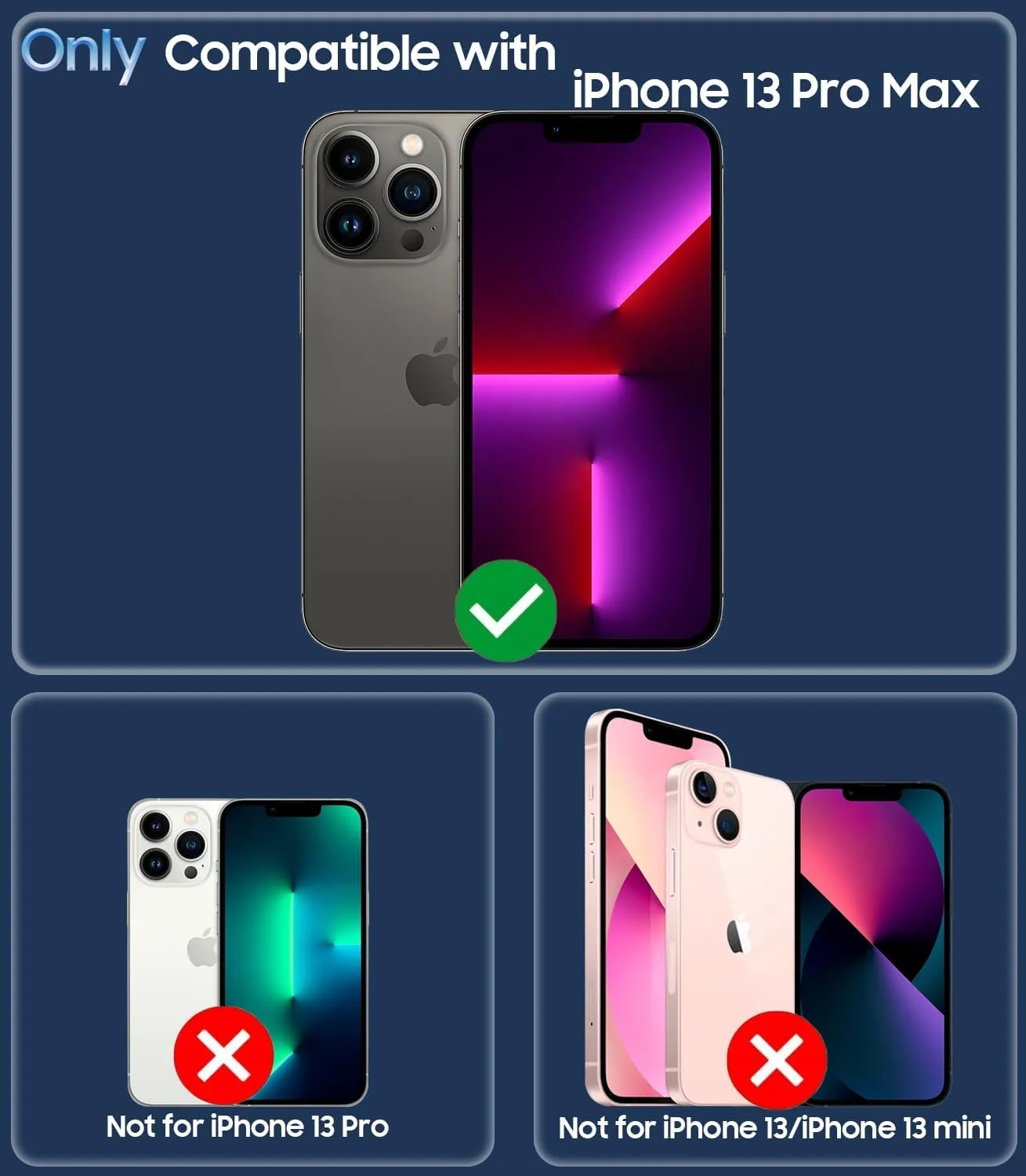 for iPhone 13 Pro Max Case, Compatible with MagSafe, Built-in Camera Ring Stand, with Individual Camera Cover, Translucent Matte Military-Grade Drop Protection Magnetic Case, Black