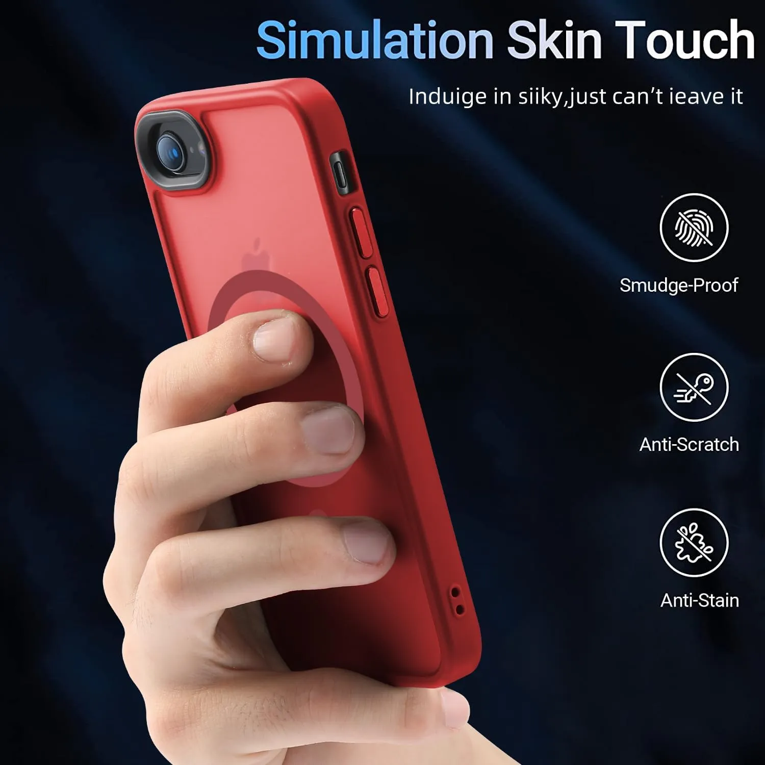 for iPhone SE 2022/iPhone SE 2020/iPhone 8 Magnetic Case, Built in Magnets Compatible with MagSafe, Translucent Matte Hard PC Back Cover for iPhone 8/SE 2/SE 34.7" Matte Red