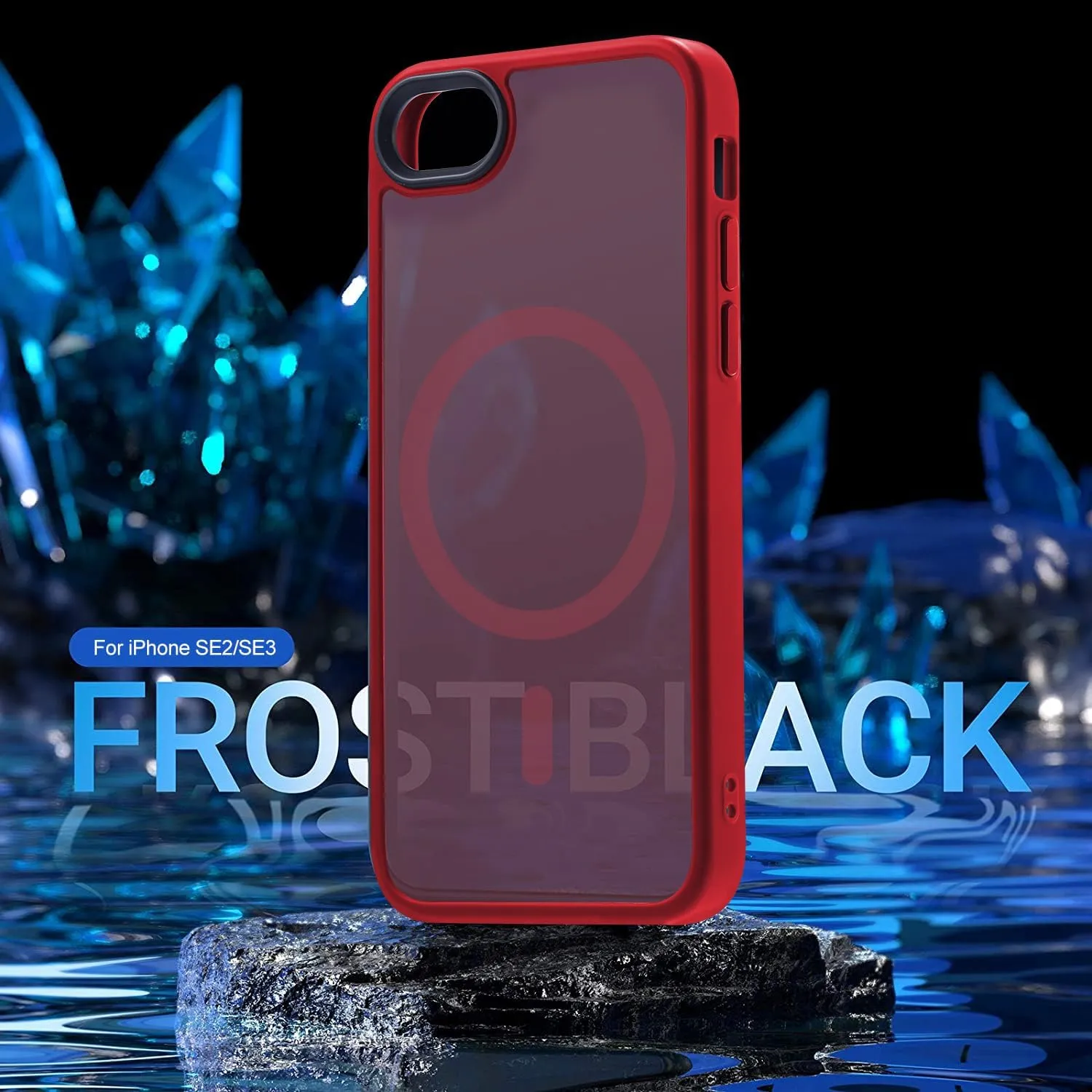 for iPhone SE 2022/iPhone SE 2020/iPhone 8 Magnetic Case, Built in Magnets Compatible with MagSafe, Translucent Matte Hard PC Back Cover for iPhone 8/SE 2/SE 34.7" Matte Red