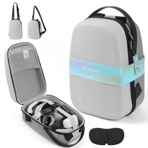 FOREGOER Carrying Case for Meta Quest 3/Oculus Quest 2, Hard Travel Storage Case Compatible with Meta Oculus Quest 2 Headset, Quest Pro and Accessories (Grey)