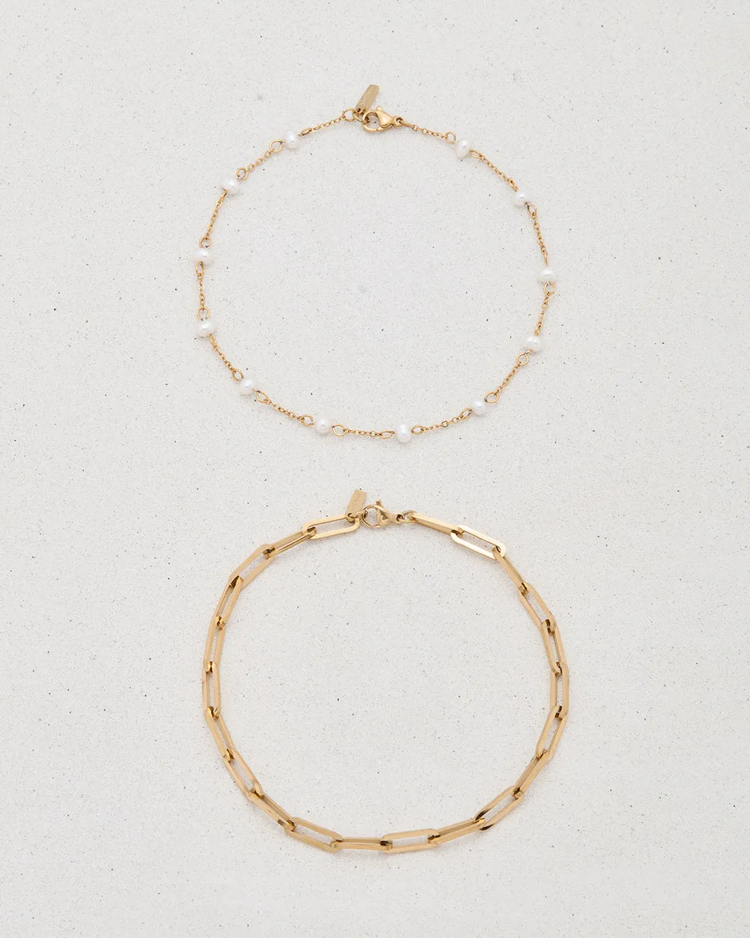 FRESHWATER PEARL MARINA ANKLET SET