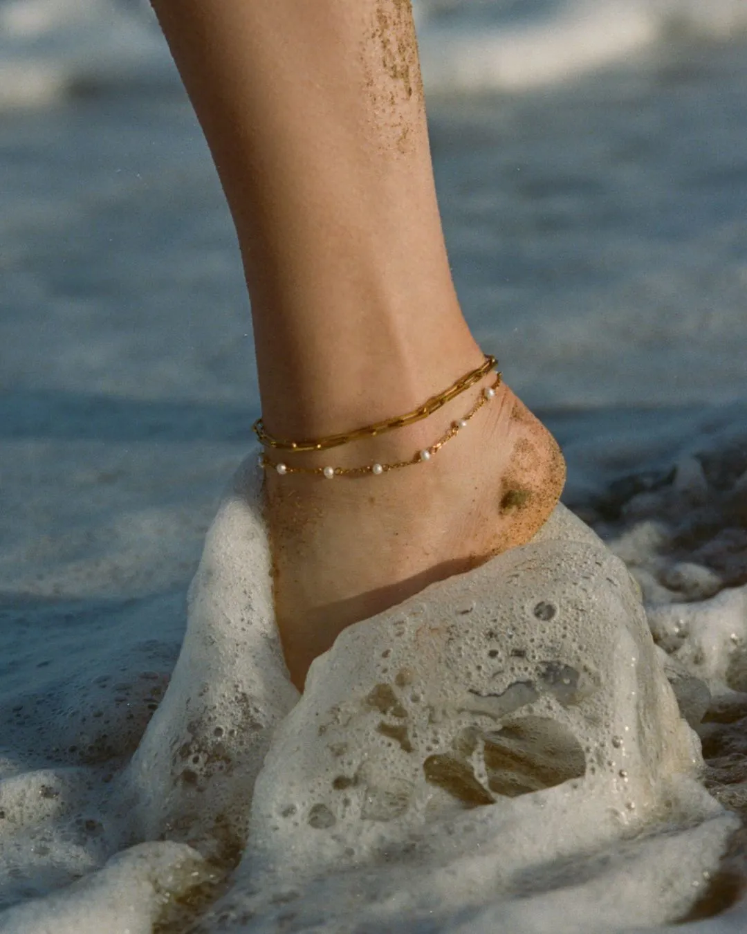 FRESHWATER PEARL MARINA ANKLET SET